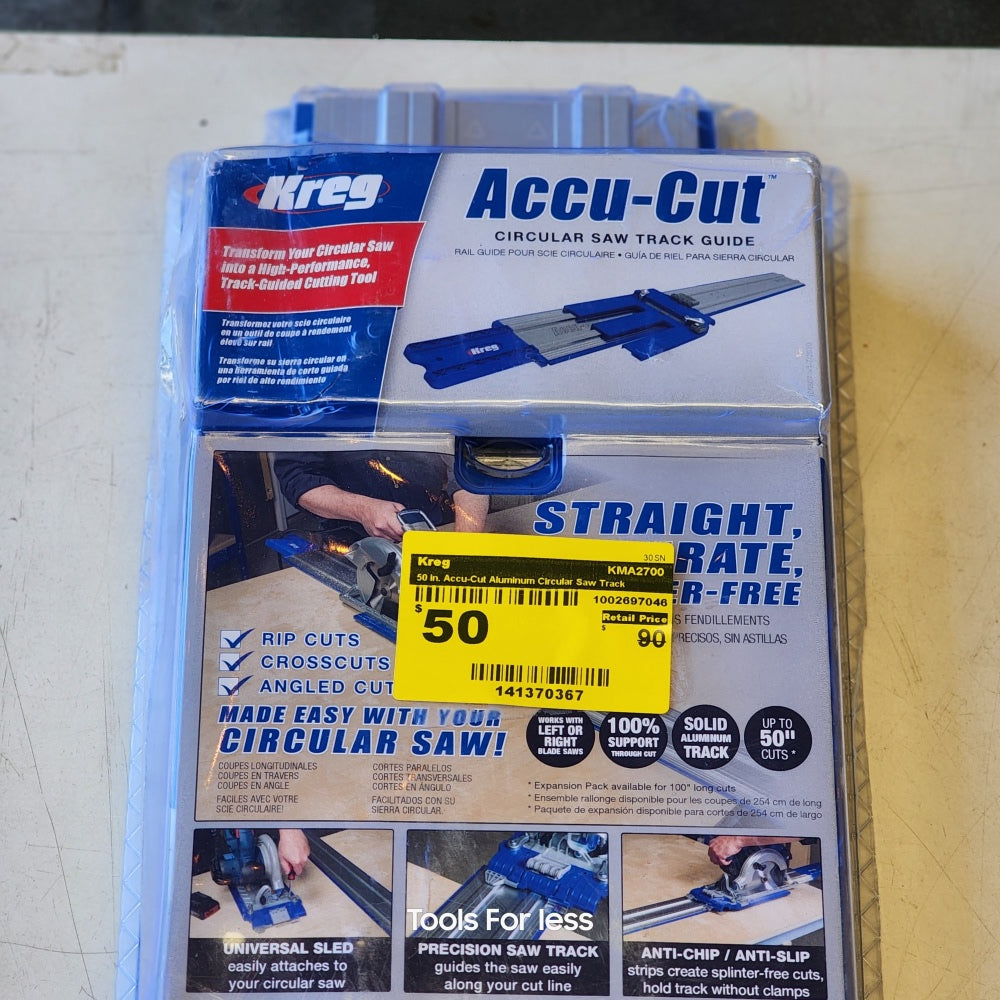 KREG 50 in. Accu-Cut Aluminum Circular Saw Track (KMA2700) KREG 50 in. Accu-Cut Aluminum Circular Saw Track (KMA2700)